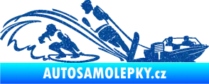 Samolepka Vodní lyžování a surf pravá Ultra Metalic modrá