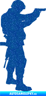 Samolepka Voják 002 pravá Ultra Metalic modrá
