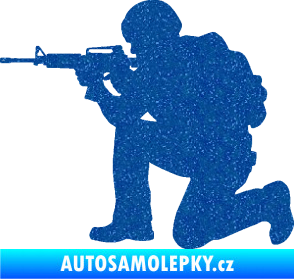 Samolepka Voják 007 levá Ultra Metalic modrá