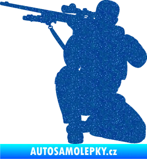 Samolepka Voják 010 levá sniper Ultra Metalic modrá