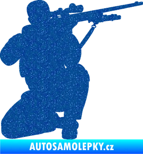 Samolepka Voják 010 pravá sniper Ultra Metalic modrá