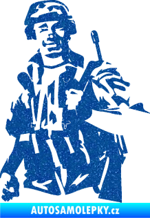 Samolepka Voják 014 levá Ultra Metalic modrá