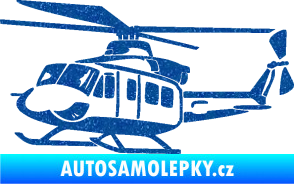 Samolepka Vrtulník 010 levá helikoptéra Ultra Metalic modrá