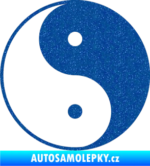Samolepka Yin yang - logo JIN a JANG Ultra Metalic modrá