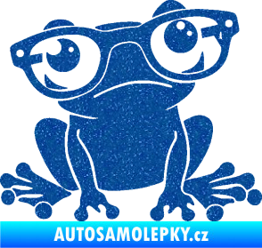 Samolepka Žába 011 pravá kouká s brýlemi Ultra Metalic modrá