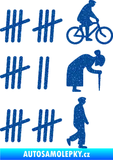 Samolepka Zářezy 002 pravá Ultra Metalic modrá