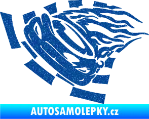 Samolepka Závodní auto 004 levá Ultra Metalic modrá