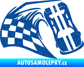 Samolepka Závodní auto 005 pravá Ultra Metalic modrá