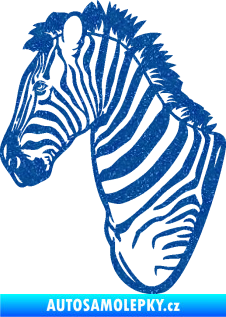 Samolepka Zebra 001 levá hlava Ultra Metalic modrá