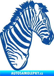 Samolepka Zebra 001 pravá hlava Ultra Metalic modrá