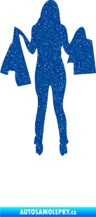 Samolepka Žena na nákupu 003 levá Ultra Metalic modrá