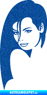 Samolepka Žena tvář 002 levá Ultra Metalic modrá