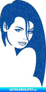 Samolepka Žena tvář 002 pravá Ultra Metalic modrá