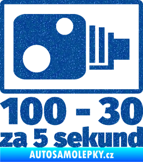 Samolepka Zpomalení před radarem ze 100 na 30 za 5 sekund Ultra Metalic modrá