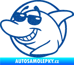 Samolepka Žralok 018 levá cool s brýlemi Ultra Metalic modrá