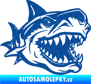 Samolepka Žralok 021 pravá Ultra Metalic modrá