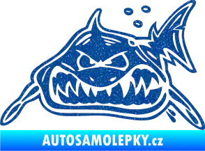 Samolepka Žralok levá Ultra Metalic modrá