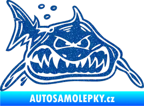 Samolepka Žralok pravá Ultra Metalic modrá