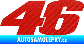 Samolepka 46 Valentino Rossi jednobarevná 3D karbon červený