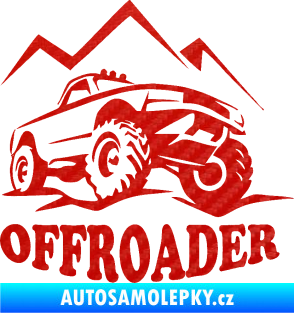 Samolepka 4x4 Offroader pravá 3D karbon červený