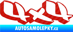 Samolepka 4x4 varianta 001 3D karbon červený