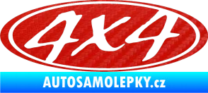 Samolepka 4x4 varianta 008 3D karbon červený
