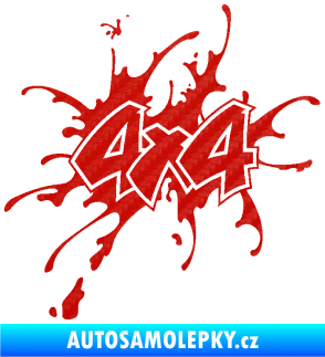 Samolepka 4x4 varianta 020 3D karbon červený