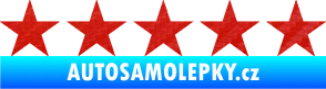 Samolepka 5 star deluxe hvězdy 3D karbon červený