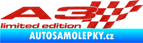Samolepka A3 limited edition pravá 3D karbon červený