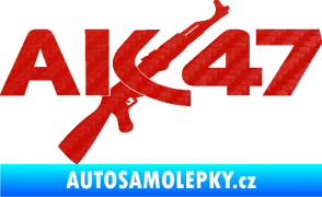 Samolepka AK 47 3D karbon červený