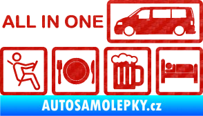 Samolepka All in one 003 nápis multifunkční vůz 3D karbon červený