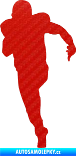 Samolepka Americký fotbal 005 levá 3D karbon červený
