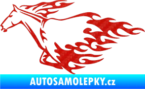 Samolepka Animal flames 003 levá kůň 3D karbon červený