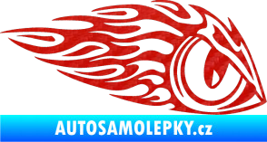Samolepka Animal flames 016 pravá zvířecí oko 3D karbon červený