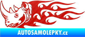 Samolepka Animal flames 025 levá nosorožec 3D karbon červený
