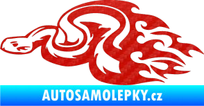 Samolepka Animal flames 042 levá had 3D karbon červený