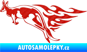 Samolepka Animal flames 044 levá klokan 3D karbon červený