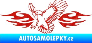 Samolepka Animal flames 054 levá orel 3D karbon červený