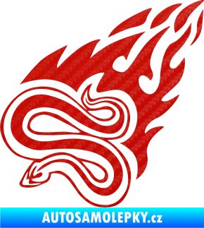 Samolepka Animal flames 065 levá had 3D karbon červený