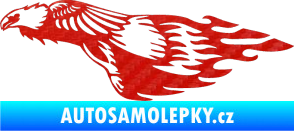 Samolepka Animal flames 076 levá orel 3D karbon červený