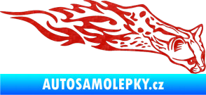 Samolepka Animal flames 080 pravá gepard 3D karbon červený