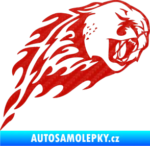Samolepka Animal flames 083 pravá puma 3D karbon červený