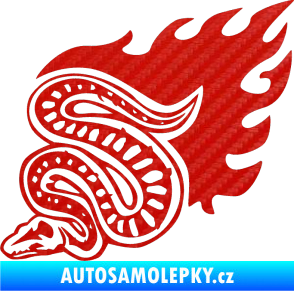 Samolepka Animal flames 086 levá had 3D karbon červený