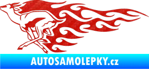Samolepka Animal flames 092 levá antilopa 3D karbon červený