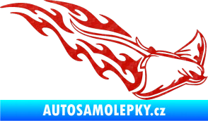 Samolepka Animal flames 093 pravá rejnok 3D karbon červený