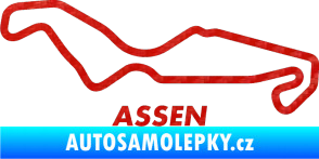 Samolepka Okruh Assen 3D karbon červený