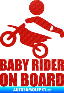 Samolepka Baby rider on board levá 3D karbon červený