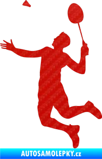 Samolepka Badminton 001 levá 3D karbon červený