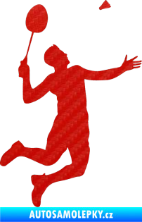 Samolepka Badminton 001 pravá 3D karbon červený