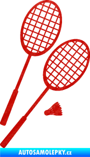 Samolepka Badminton rakety pravá 3D karbon červený